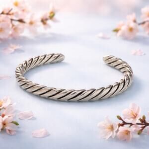 Vintage Rope Cuff Bracelet Navajo  20g Signed Size 6-7 Rare Heavy Gauge